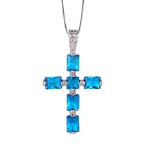 Blue Crystal Zircon925 Sterling Silver Beautiful Cross Pendant Free Shipping Attractive Jewelry Cross Pendant TE703 2024 - buy cheap