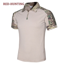 Outdoor Tactical Camo Combat T-Shirt Summer Shirt Short Sleeve Tops US ACU CP 2024 - buy cheap