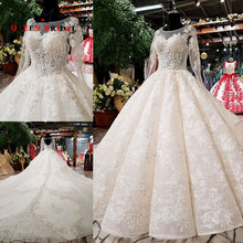 Real Sample Ball Gown Full Sleeves Appliques Lace vestido de noiva QUEEN BRIDAL Elegant Wedding Dresses robe de mariee WD111 2024 - buy cheap