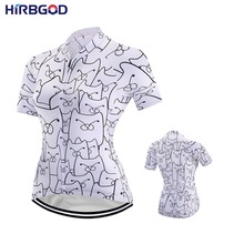 Hirbgod verão camisa da bicicleta das mulheres dos desenhos animados camisa ciclismo feminino respirável roupas de bicicleta 2019 plus size bicicleta wear, TYZ033-01 2024 - compre barato