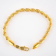 9"Long  Yellow Gold Filled Mens Bracelet Twist Rope Chain GF Jewelry 2024 - buy cheap