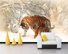 Papel parede mural wallpaper animal tiger 3d stereoscopic wallpaper 3d murals wallpaper for living room 2024 - buy cheap