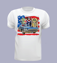 Camiseta informal de manga corta para hombre, ropa de verano, Ameican Car Thunderbird, para hombre, Route 66, Bandera de EE. UU., Camisetas estampadas 2024 - compra barato