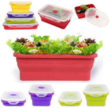 4pcs/set Silicone Collapsible Portable Lunch Box  Microwave Oven Bowl Folding Food Storage Lunch Container Lunchbox 2024 - buy cheap