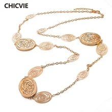CHICVIE Gold Color Crystal Beads Steampunk Necklaces Women Natural Stone Ethnic Jewelry Statement Vintage Accessories Collier 2024 - buy cheap
