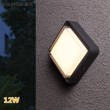 Luminária de parede quadrada led ip65, arandela moderna à prova d'água para decoração de jardim, quintal e casa, iluminação de alumínio 2024 - compre barato