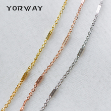 1 Meter, Gold/ Silver/ Rose Gold Cable Chains with Square Tube, Real Gold/ Rhodium Plated Brass Designer Chain (#LK-176) 2024 - buy cheap