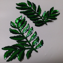 Fashion Green leaf sequins patches for clothing Embroidery leaves iron on patch high quality parches bordados para ropa 2024 - buy cheap