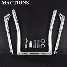 Motorcycle Ape Hanger Bar Fat 16" Rise Handlebar Chrome For Harley Sportster XL Forty-Eight Dyna FLST FXST Chopper 2024 - buy cheap