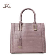 ADIYATE Women Bag 2017 Crocodile Pattern Handbags Women Messenger Bags Luxury Brand Crocodile Leather Tote Hand Bag 249 2024 - buy cheap