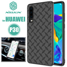 Huawei P30 Nillkin Rigid and Soft Silicone Edge Fiber Back Cover Iron Sheet Delicate Touch Phone Case for Huawei P30 Nilkin Case 2024 - buy cheap