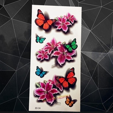 Nova borboleta 3d à prova dA3D-34 água tatuagem adesivo 2016 3d glitter blossom design tatuagem pasta sexy maquiagem tatuagem arte do corpo 2024 - compre barato