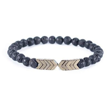 1pcs Volcanic Lava Stone Essential Oil Diffuser Bracelets Bangle Healing Balance Yoga magnet arrow Beads Bracelet For Men Women 2024 - buy cheap