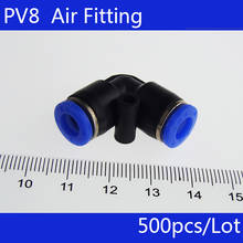 Free shipping 500Pcs Pneumatic 8mm to 8mm Right Angle Quick Fittings Connector Adapter PV8 2024 - buy cheap