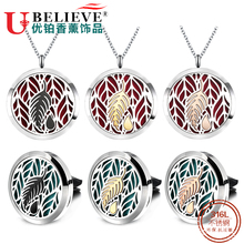 Ubelieve Aroma locket Necklace Magnetic Stainless Steel Aromatherapy Essential Oil Diffuser Perfume Locket Pendant Jewelry 2024 - buy cheap