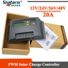 Regulador de carga Solar con pantalla LCD, cargador de batería de 20A, 12V/24V/36V/48V, 20A 2024 - compra barato