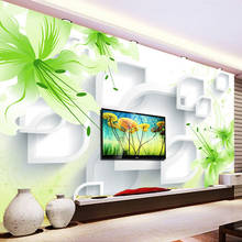 Custom 3D Photo Wallpaper Romantic Green Lily Flower Modern Simple Living Room TV Background Wall Mural Wall Papers Home Decor 2024 - buy cheap