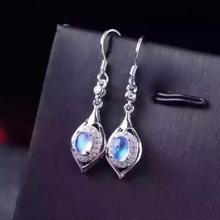 Uloveido Oval Moonstone Drop Earrings for Women, 925 Sterling Silver Wedding Jewelry, 4*6mm with Velvet Box Certificate FR147 2024 - buy cheap