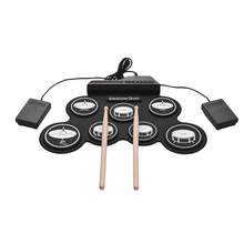 Compact Size USB Roll-Up Silicon Drum Set Digital Electronic Drum Kit 7 Drum Pads with Drumsticks Foot Pedals for Beginners 2024 - buy cheap