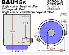 Base de lâmpada bau15s de bronze, 400 peças, baioneta de contato único
