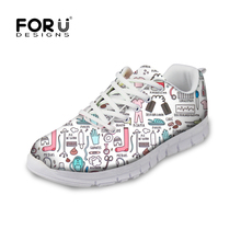 FORUDESIGNS Hot Sale Nurse Pattern Women Casual Sneakers Flats Female Cartoon Nurses Cute Women's Comfortable Shoes Girls Light 2024 - buy cheap