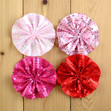 New Arrival 20pcs/Lot 3.15Inch Babys Sewed Sequin Flowers For Kids Girls Headband Hair Clip DIY Accessories MH94 2024 - buy cheap