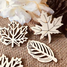 20pcs Leaf Shape Wood Ornament Slices Unfinished Wood DIY Crafts Supply for Wedding Christmas Junk Journal Embellishments 2024 - buy cheap