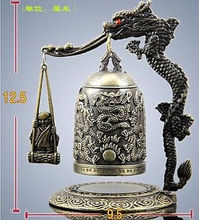 Изысканный Тибетский медный резной дракон и буддийский колокольчик украшение сада 100% настоящая тибетская Серебряная латунь 2024 - купить недорого