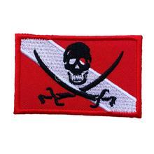 Emblema patch de bandeira pirata para mergulho, emblema bordado para mergulho 2024 - compre barato