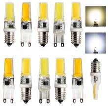 Mini lâmpada de led g9 e14, dimerizável, cob 9w, luzes de cristal, silicone, 220v, lustre, luz de cristal, quente, lâmpadas brancas, quentes 2024 - compre barato