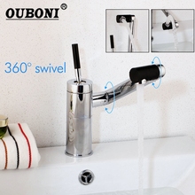 OUBONI All Around Rotate Chrome Bathroom Faucet Kitchen Faucets Deck Mounted Swivel 360 Rotated Single Handle Faucet Mixer Tap 2024 - buy cheap