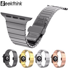 Stainless steel Band for Apple Watch Series 5 4 3 Link loop band band link bracelet strap 38 40mm 42 44mm For iwatch 2024 - buy cheap