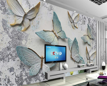 3D Butterfly Relief background European style custom large mural Embossed wallpaper papel de parede 3d wallpaper beibehang 2024 - buy cheap