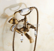 brass material Classic bronze plating Wall Mounted Bathtub Faucet set telephone style bath and shower faucet 2024 - buy cheap