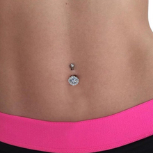 1PC Fashion Women Round Crystal Flower Body Piercing Jewelry Rhinestone Belly Button Rings Bars Barbells Body Piercing Navel 2024 - buy cheap