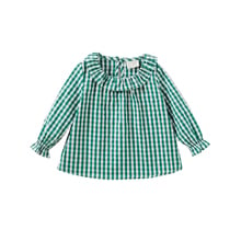 Baby Girl Clothes  Plaid  Cotton Long Sleeve Shirts Doll Collar Princess Shirt Children's Clothing Toddler Casual Tops 2024 - buy cheap