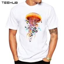 2019 TEEHUB Men's Fashion Electric Jellyfish World Printed T-Shirt Short Sleeve Novelty O-neck Design Tops Cool Tee 2024 - buy cheap