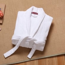 Bata de baño de algodón para hombre, túnicas suaves gruesas y largas, ropa de casa, XXL Kimono de talla grande, color blanco y rosa, para Otoño e Invierno 2024 - compra barato