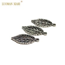 Wholesale 20/50 PCS Leaf Vein Zinc Alloy Charms DIY Fashion Pendant Bracelet Necklace Earrings  For Jewelry Making 15*28 mm 2024 - buy cheap