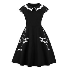 Las mujeres araña bordado vestido Vintage vestido neto 1950 s 50 s Retro Swing vestido de negro Plus tamaño de Halloween vestido de fiesta 2024 - compra barato