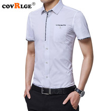 Covrlge Men Shirts Fashion Mens Dress Shirts with Short Sleeve Men's Clothing 2018 Business Casual Shirt Camisa Brasil MCS067 2024 - buy cheap