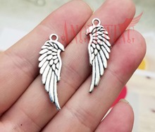 20pcs/lot--33x12mm, wing charms, Antique silver plated double sided angel wings charms,DIY supplies,Jewelry accessories 2024 - buy cheap