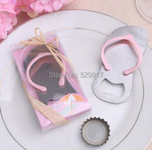 Free Shipping,15pcs pink  Creative Flip Flop Bottle Opener with Nice packing,Best wedding favors and gifts for Guests 2024 - buy cheap