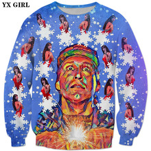 YX GIRL 2018 New style Christmas Sweatshirt Clark Griswold & The Pool Girl 3d Print Men's Women's casual Crewneck Pullover 2024 - buy cheap