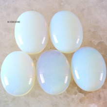 CAB Cabochon For Jewelry Making Necklace Pendant Bracelet Earrings 18x25MM&15x20MM Oval Natural Stone Bead White Opal 5Pcs K560 2024 - buy cheap