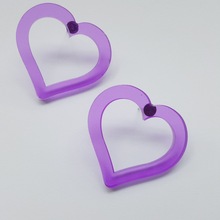 Acrylic Heart Earrings Trendy Fashion Women Hollow Out Stud Earrings For Women 2024 - buy cheap