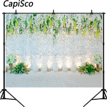 Capisco Wedding Flower Backdrops white Wall Bridal Stage Tassel Portrait Photographic Backgrounds Photocall Photo Studio 2024 - buy cheap