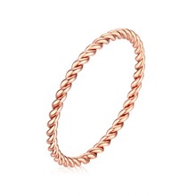 Anillo trenzado de acero inoxidable para mujer y niña, sortija clásica de compromiso de boda, Color oro rosa, regalo, novedad 2024 - compra barato