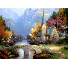 5D DIY Diamond Painting Landscape Castle Cartoon House Full Rhinestones Mosaic Embroidery Cross Stitch Kit Home Decoration L1081 2024 - buy cheap