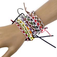 12pcs Wholesale Handmade Vintage Braided Leather Bracelet Adjustable Lots Mix Friendship Charm Jewelry For Women Girls 2024 - buy cheap